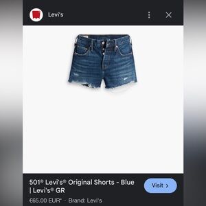 501 Levi’s original shorts- blue- size 28 cut offs